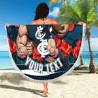 Personalised Carlton Blues ANZAC Beach Blanket Military Remembrance Australian Football Mascot Camouflage