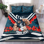Personalised Carlton Blues ANZAC Bedding Set Military Remembrance Australian Football Mascot Camouflage