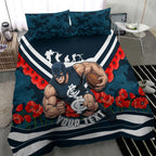 Personalised Carlton Blues ANZAC Bedding Set Military Remembrance Australian Football Mascot Camouflage