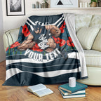 Personalised Carlton Blues ANZAC Blanket Military Remembrance Australian Football Mascot Camouflage