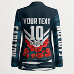 Personalised Carlton Blues ANZAC Blazer Military Remembrance Australian Football Mascot Camouflage
