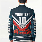 Personalised Carlton Blues ANZAC Blazer Military Remembrance Australian Football Mascot Camouflage