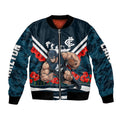 Personalised Carlton Blues ANZAC Bomber Jacket Military Remembrance Australian Football Mascot Camouflage