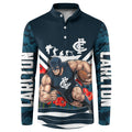Personalised Carlton Blues ANZAC Button Sweatshirt Military Remembrance Australian Football Mascot Camouflage