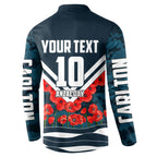 Personalised Carlton Blues ANZAC Button Sweatshirt Military Remembrance Australian Football Mascot Camouflage