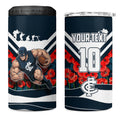 Personalised Carlton Blues ANZAC 4 in 1 Can Cooler Tumbler Military Remembrance Australian Football Mascot Camouflage