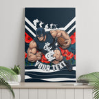 Personalised Carlton Blues ANZAC Canvas Wall Art Military Remembrance Australian Football Mascot Camouflage