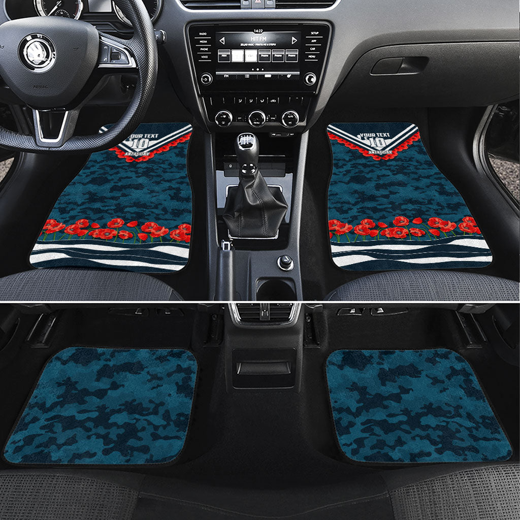 Personalised Carlton Blues ANZAC Car Mats Military Remembrance Australian Football Mascot Camouflage