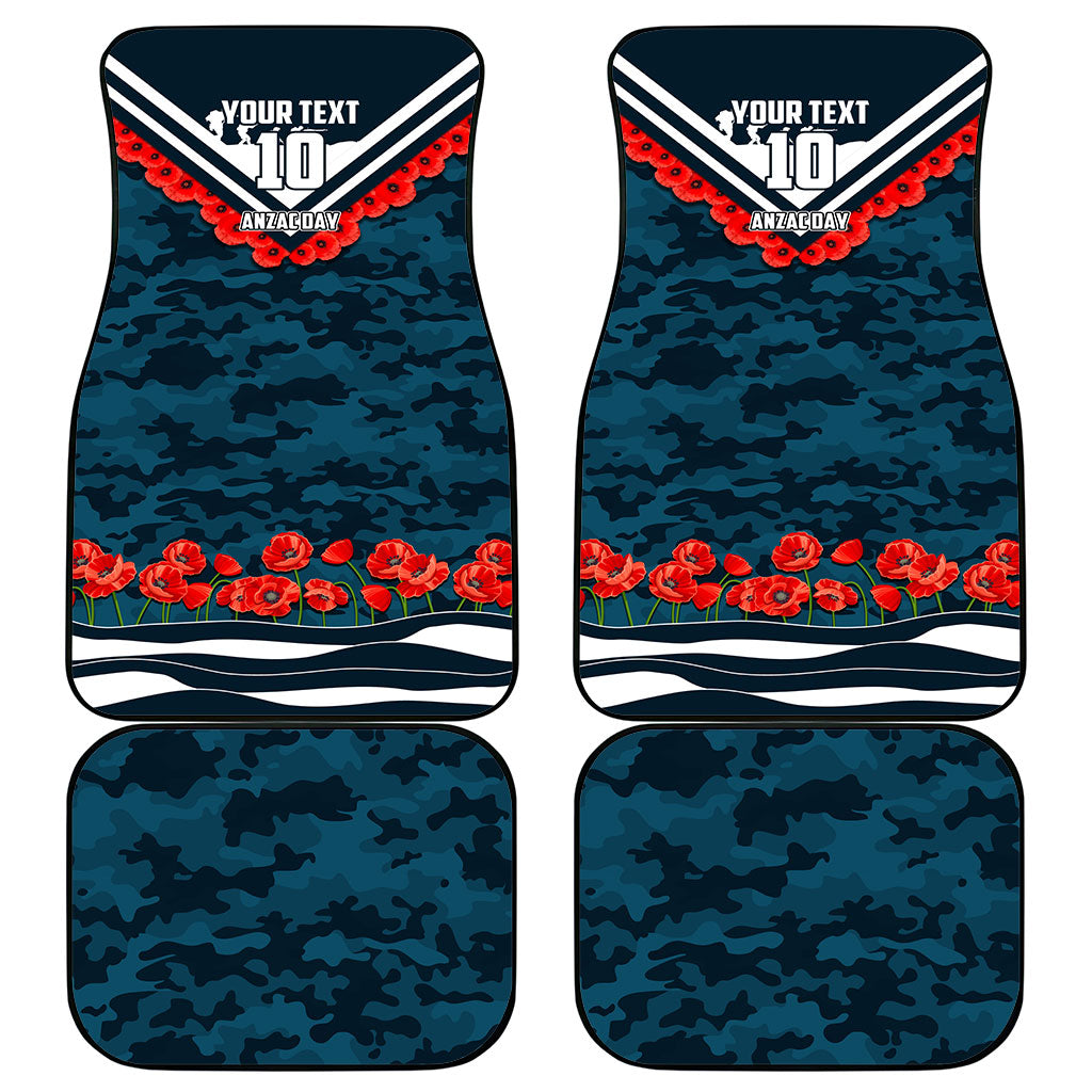 Personalised Carlton Blues ANZAC Car Mats Military Remembrance Australian Football Mascot Camouflage