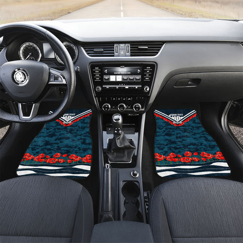 Personalised Carlton Blues ANZAC Car Mats Military Remembrance Australian Football Mascot Camouflage