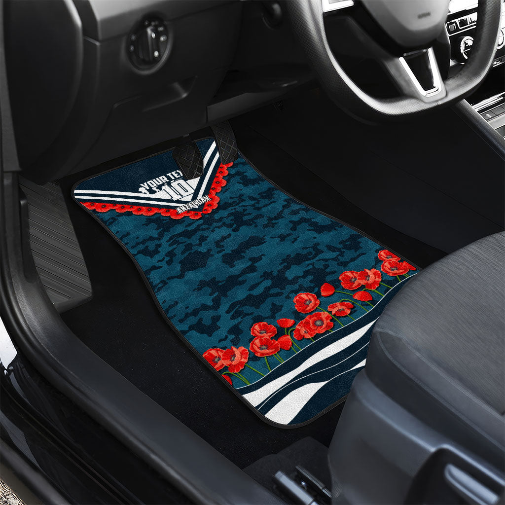 Personalised Carlton Blues ANZAC Car Mats Military Remembrance Australian Football Mascot Camouflage