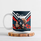 Personalised Carlton Blues ANZAC Ceramic Mug Military Remembrance Australian Football Mascot Camouflage