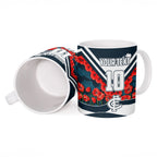 Personalised Carlton Blues ANZAC Ceramic Mug Military Remembrance Australian Football Mascot Camouflage