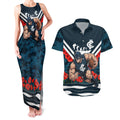 Personalised Carlton Blues ANZAC Couples Matching Tank Maxi Dress and Hawaiian Shirt Military Remembrance Australian Football Mascot Camouflage