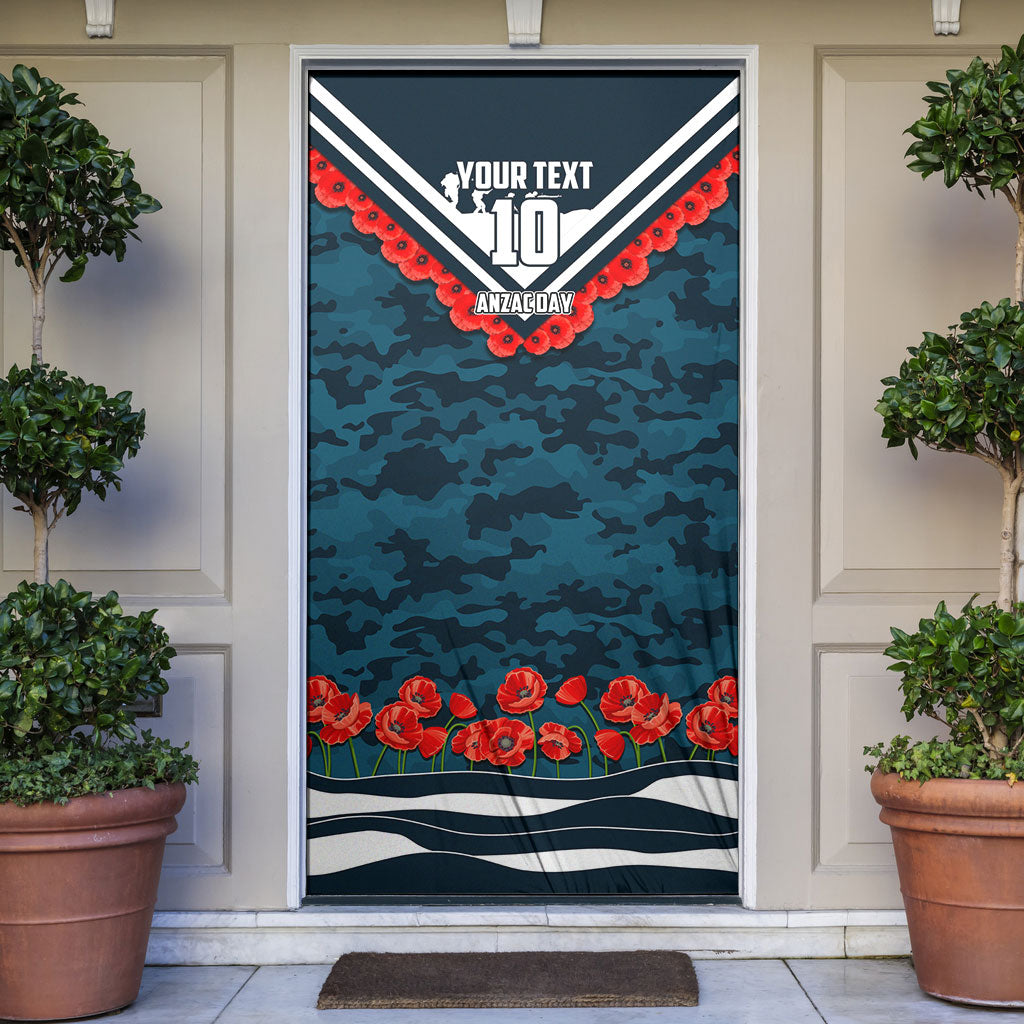 Personalised Carlton Blues ANZAC Door Cover Military Remembrance Australian Football Mascot Camouflage