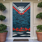 Personalised Carlton Blues ANZAC Door Cover Military Remembrance Australian Football Mascot Camouflage