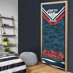 Personalised Carlton Blues ANZAC Door Cover Military Remembrance Australian Football Mascot Camouflage