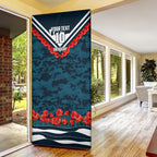 Personalised Carlton Blues ANZAC Door Cover Military Remembrance Australian Football Mascot Camouflage