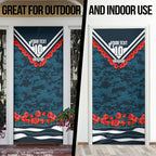 Personalised Carlton Blues ANZAC Door Cover Military Remembrance Australian Football Mascot Camouflage