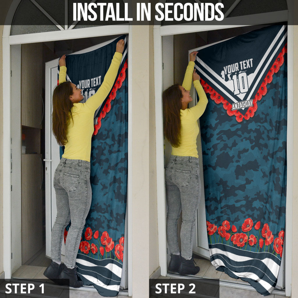 Personalised Carlton Blues ANZAC Door Cover Military Remembrance Australian Football Mascot Camouflage