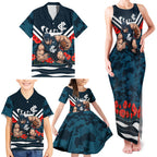 Personalised Carlton Blues ANZAC Family Matching Tank Maxi Dress and Hawaiian Shirt Military Remembrance Australian Football Mascot Camouflage