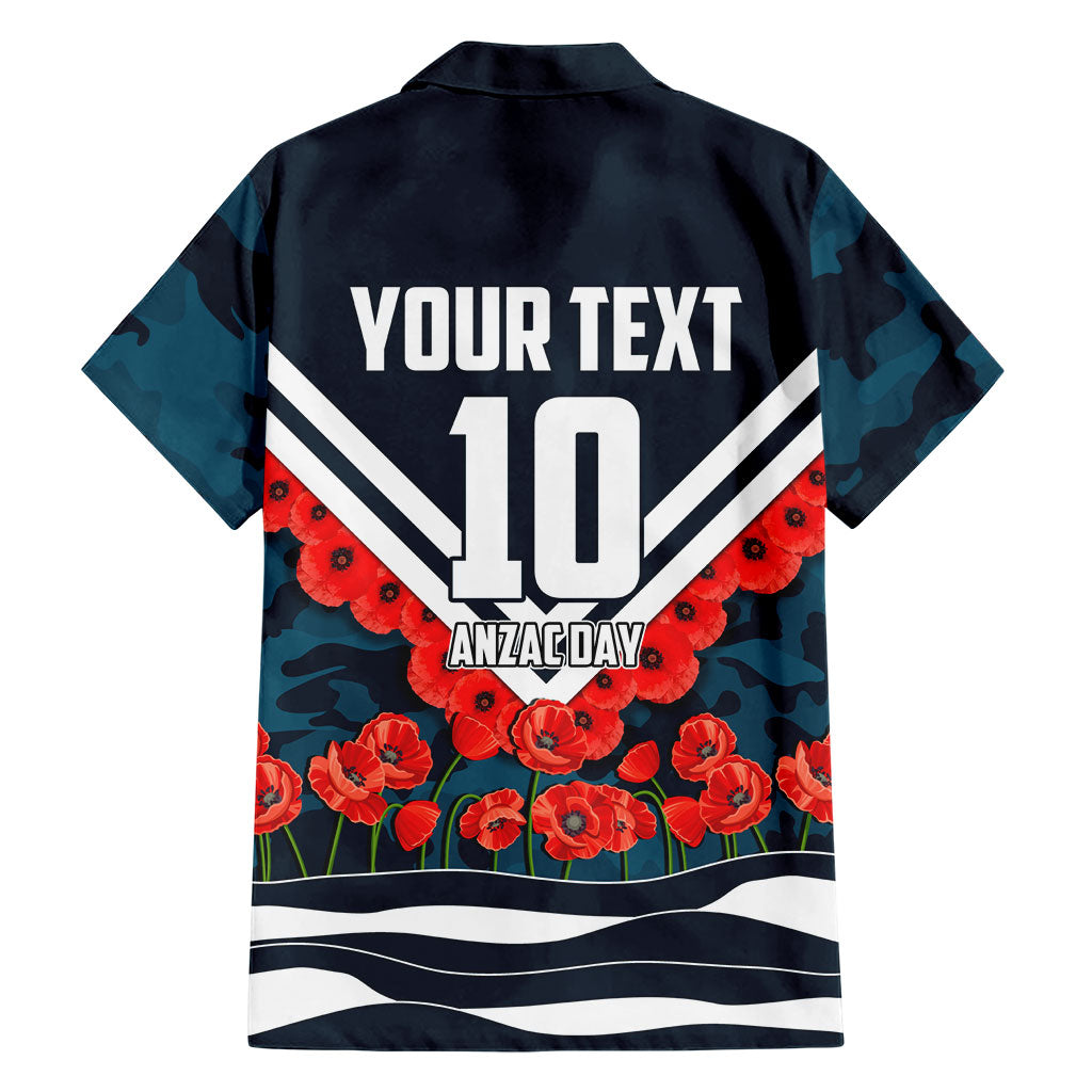 Personalised Carlton Blues ANZAC Family Matching Tank Maxi Dress and Hawaiian Shirt Military Remembrance Australian Football Mascot Camouflage