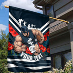 Personalised Carlton Blues ANZAC Garden Flag Military Remembrance Australian Football Mascot Camouflage