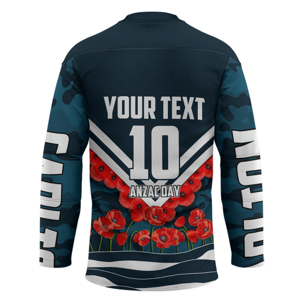 Personalised Carlton Blues ANZAC Hockey Jersey Military Remembrance Australian Football Mascot Camouflage
