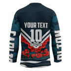 Personalised Carlton Blues ANZAC Hockey Jersey Military Remembrance Australian Football Mascot Camouflage