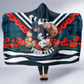 Personalised Carlton Blues ANZAC Hooded Blanket Military Remembrance Australian Football Mascot Camouflage