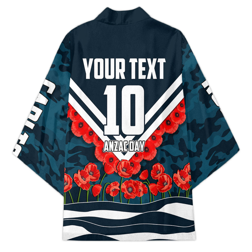 Personalised Carlton Blues ANZAC Kimono Military Remembrance Australian Football Mascot Camouflage
