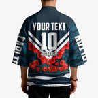 Personalised Carlton Blues ANZAC Kimono Military Remembrance Australian Football Mascot Camouflage