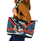 Personalised Carlton Blues ANZAC Leather Tote Bag Military Remembrance Australian Football Mascot Camouflage