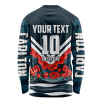 Personalised Carlton Blues ANZAC Long Sleeve Shirt Military Remembrance Australian Football Mascot Camouflage
