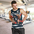 Personalised Carlton Blues ANZAC Men Tank Top Military Remembrance Australian Football Mascot Camouflage