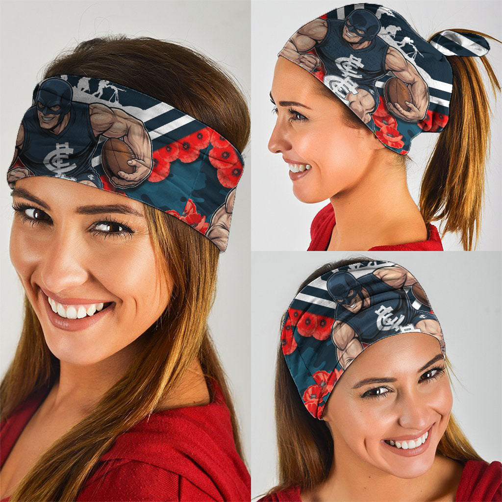 Personalised Carlton Blues ANZAC Neck Gaiter Military Remembrance Australian Football Mascot Camouflage