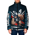 Personalised Carlton Blues ANZAC Padded Jacket Military Remembrance Australian Football Mascot Camouflage
