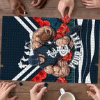 Personalised Carlton Blues ANZAC Puzzle Military Remembrance Australian Football Mascot Camouflage