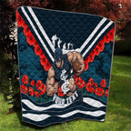 Personalised Carlton Blues ANZAC Quilt Military Remembrance Australian Football Mascot Camouflage