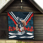 Personalised Carlton Blues ANZAC Quilt Military Remembrance Australian Football Mascot Camouflage