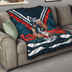 Personalised Carlton Blues ANZAC Quilt Military Remembrance Australian Football Mascot Camouflage