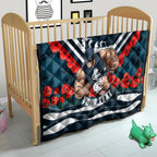 Personalised Carlton Blues ANZAC Quilt Military Remembrance Australian Football Mascot Camouflage