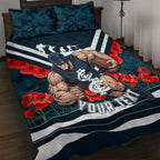Personalised Carlton Blues ANZAC Quilt Bed Set Military Remembrance Australian Football Mascot Camouflage
