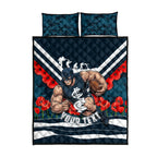 Personalised Carlton Blues ANZAC Quilt Bed Set Military Remembrance Australian Football Mascot Camouflage