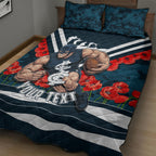 Personalised Carlton Blues ANZAC Quilt Bed Set Military Remembrance Australian Football Mascot Camouflage