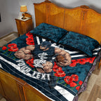 Personalised Carlton Blues ANZAC Quilt Bed Set Military Remembrance Australian Football Mascot Camouflage