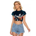 Personalised Carlton Blues ANZAC Raglan Cropped T Shirt Military Remembrance Australian Football Mascot Camouflage