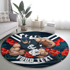 Personalised Carlton Blues ANZAC Round Carpet Military Remembrance Australian Football Mascot Camouflage
