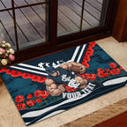 Personalised Carlton Blues ANZAC Rubber Doormat Military Remembrance Australian Football Mascot Camouflage