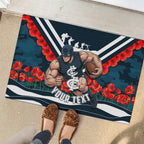 Personalised Carlton Blues ANZAC Rubber Doormat Military Remembrance Australian Football Mascot Camouflage